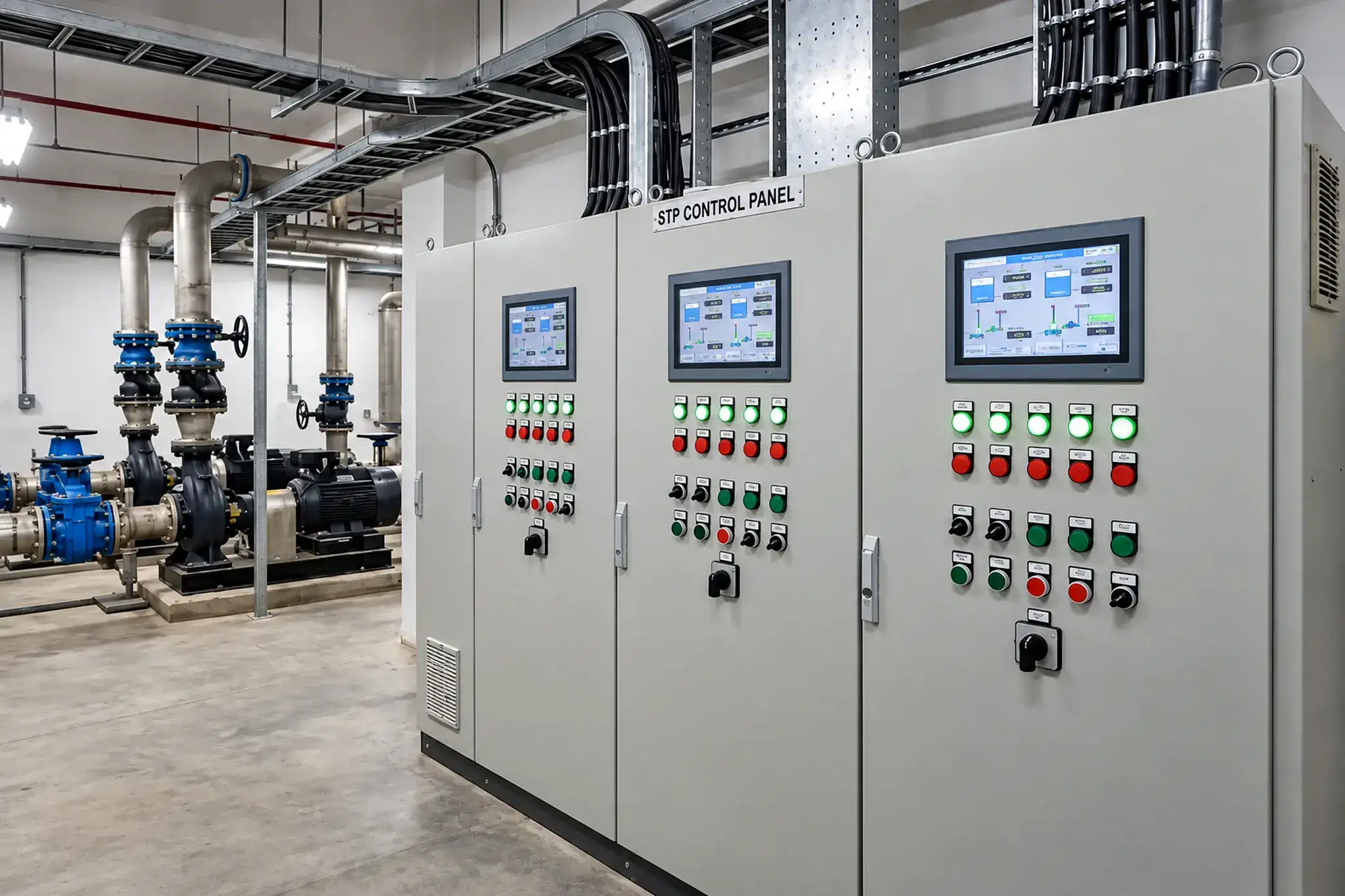 Water treatment control panel and system instrumentation